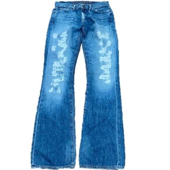 Goldsign Distressed Passion Bootcut Jeans - Picture 1 of 7